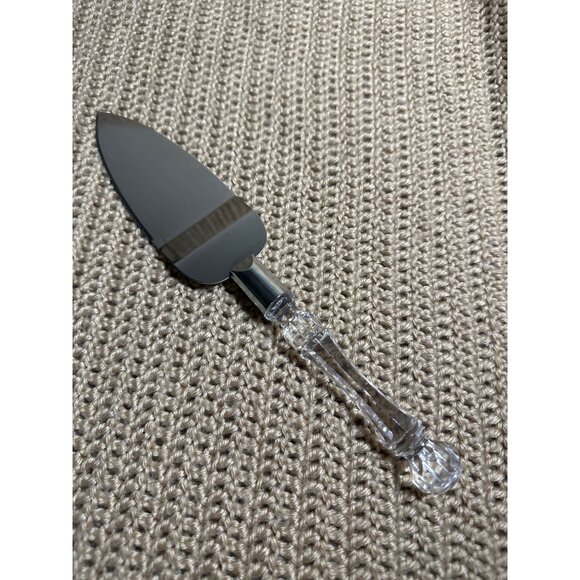 Wedding Anniversary Cake Knife & Server Set Clear Handles with 2 pk Scoops - Picture 4 of 11